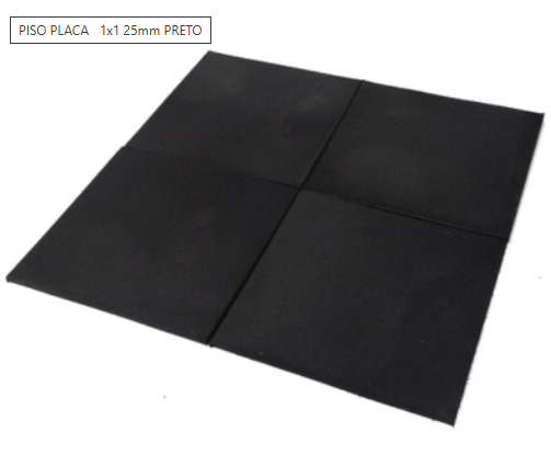  Piso Placa 1x1 25mm Preto