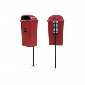 Coletor 50L No Poste com Tampa Compacto e Funcional CL50