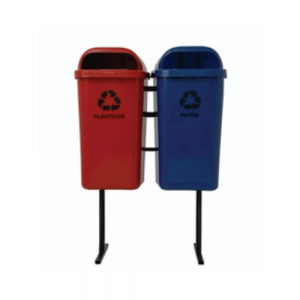 Conjunto Coleta Seletiva 2 Lixeiras 120L Total CCS02